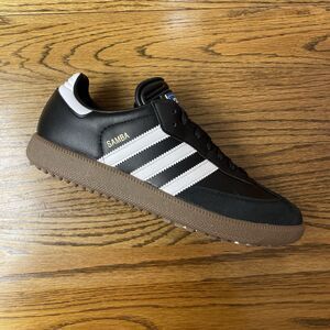 Mens Adidas Samba Golf Black White Gum Spikeless Golf Shoes Size 8.5 NEW